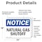 Signmission Natural Gas Shutoff OSHA Notice Sign, Vinyl Decal, 24in W x 18in L, 2PK OS-2PACK-NS-D-1824-L-14311 - alternate 2